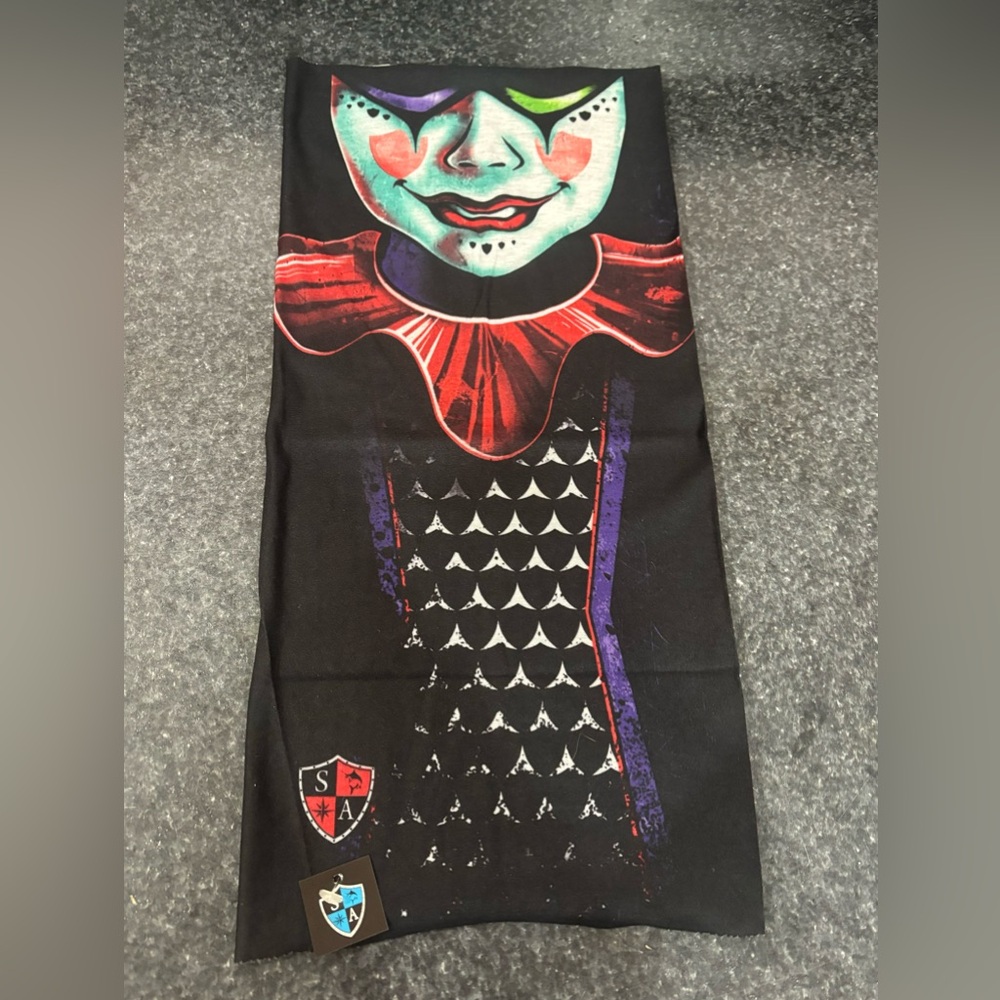 SA Company Creepy Harlequin Jester Multi-Use Face Mask. Unisex, 12 Ways to Use